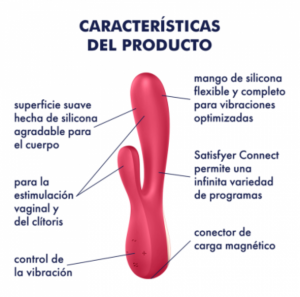 Vibrador Satisfyer Mono Flex con APP. Rojo